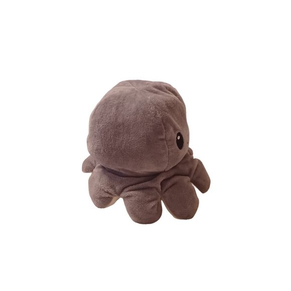 Grey & Cream Reversible Plush Mood Octopus - Picture 2 of 5